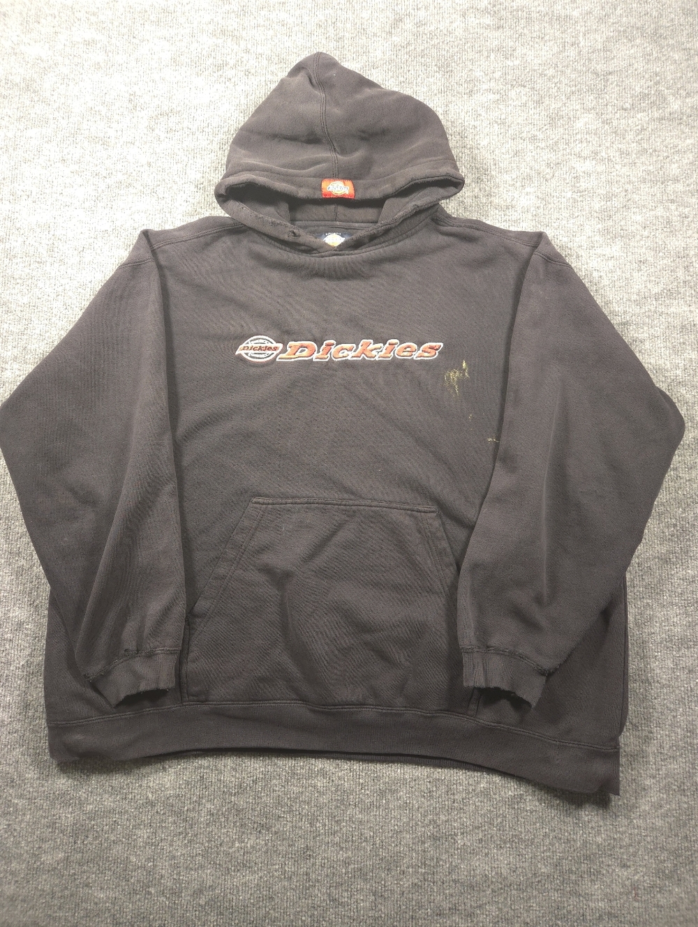Vintage Dickies Embroidered Logo Hoodie Y2K Skater‎ Distressed Gray Boxy Fit XL